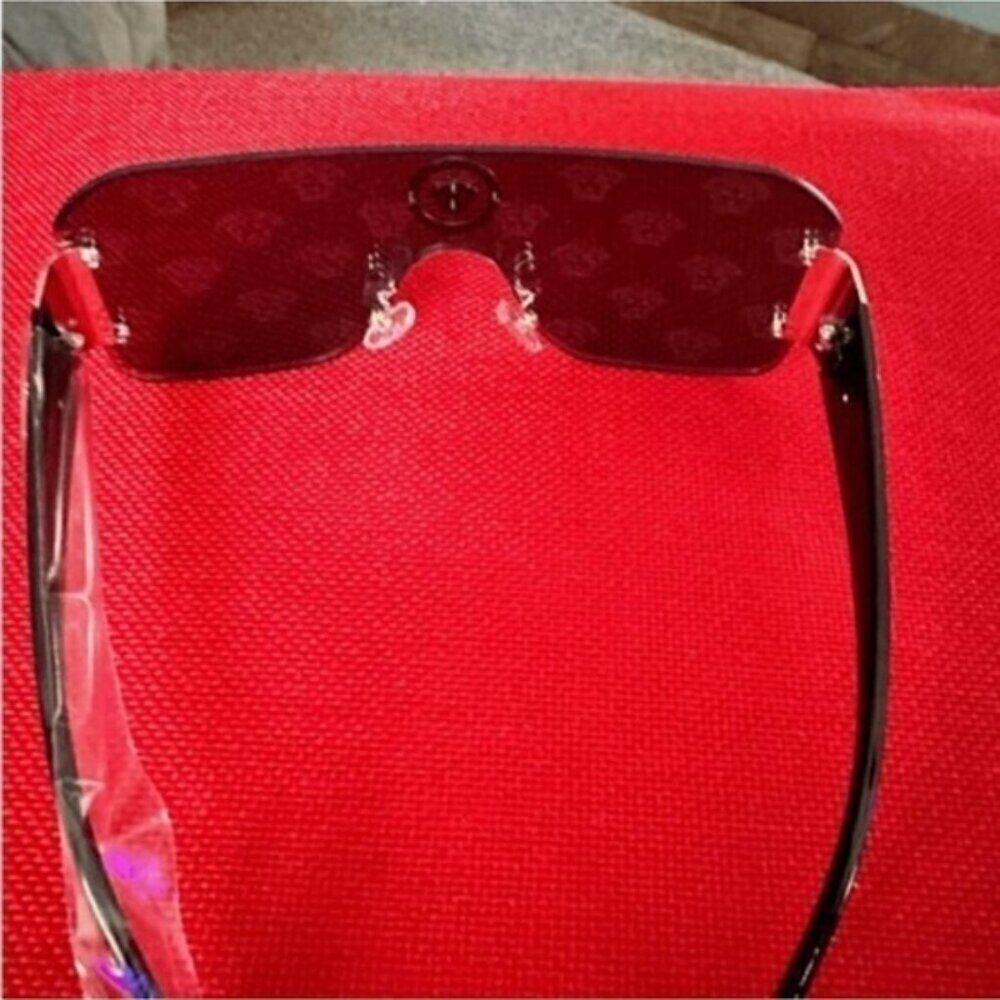 Medusa Reflective Aviator Rimless Black Gold Monogram Sunglasses - Picture 6 of 7